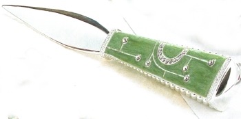 Kubla Crafts Bejeweled Enamel KUB 3889 Pearl Letter Knife