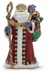 Kubla Crafts Bejeweled Enamel 3894AN European Santa Box