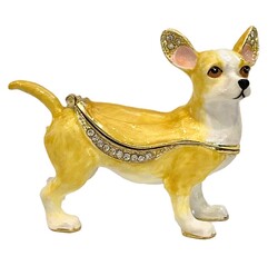 Kubla Crafts Bejeweled Enamel 3936A Chihuahua Box