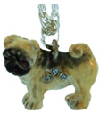Kubla Crafts Bejeweled Enamel KUB 3937N Pug Dog Necklace