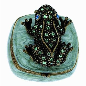 Kubla Crafts Bejeweled Enamel KUB 3941 Jewel Mini Frog Box