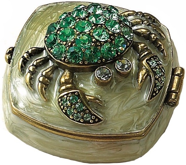 Kubla Crafts Bejeweled Enamel KUB 3943 Jewel Mini Crab Box