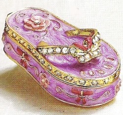 Kubla Crafts Bejeweled Enamel KUB 3991PU Purple Flip Flop Box
