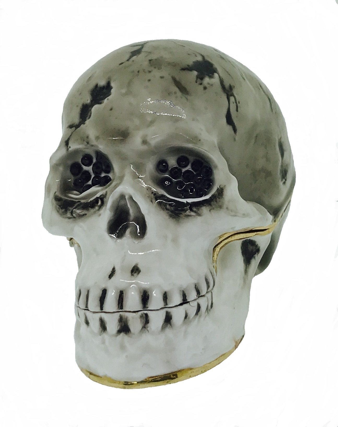 Kubla Crafts Bejeweled Enamel KUB 4024B Skull Box