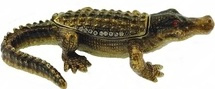 Kubla Crafts Bejeweled Enamel KUB 4054B Alligator Box