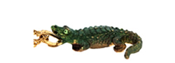 Kubla Crafts Bejeweled Enamel KUB 4054N Alligator Green Necklace