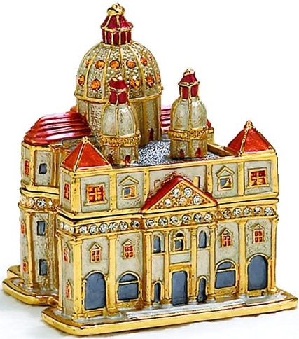 Kubla Crafts Bejeweled Enamel KUB 4143 Vatican St Peters Church Box