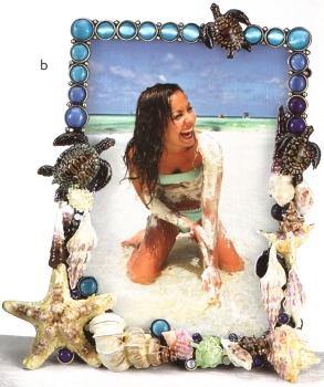 Kubla Crafts Bejeweled Enamel KUB 4155 Sea Turtle Photo Frame
