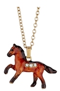 Kubla Crafts Bejeweled Enamel KUB 4186N Arabian Horse Necklace