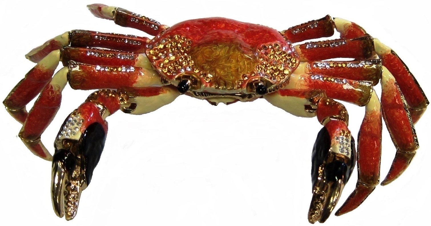 Kubla Crafts Bejeweled Enamel KUB 44 3179 Crab Extra Extra Large Articulated Box