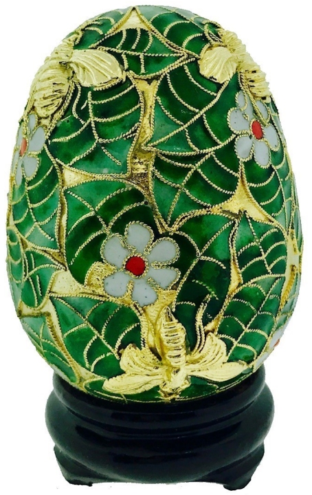 Kubla Crafts Cloisonne 4408BE Cloisonne Bumble Bee Egg