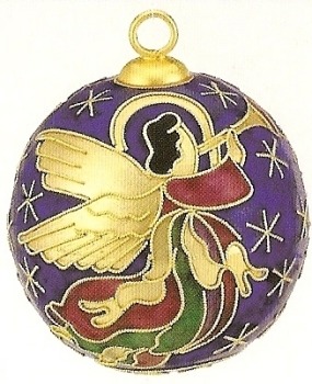 Kubla Crafts Cloisonne 4422BL Blue Angel Ball Ornament