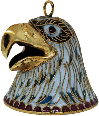 Kubla Crafts Cloisonne KUB 4570 Eagle Bell Ornament