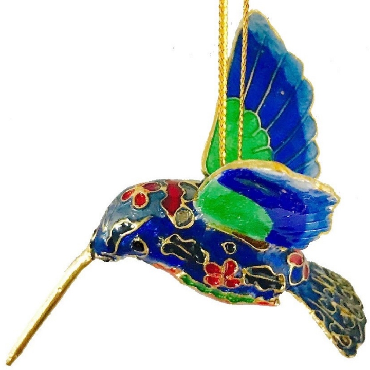 Kubla Crafts Cloisonne 4630B Enamel Small Hummingbird Ornament