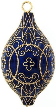 Kubla Crafts Cloisonne KUB 4651BL Blue Finial Ornament