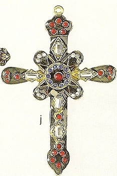 Kubla Crafts Bejeweled Enamel KUB 4722 Gem Cross Ornament