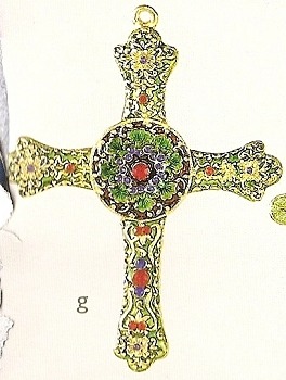 Kubla Crafts Bejeweled Enamel KUB 4724 Gem Cross Ornament