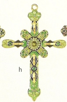 Kubla Crafts Bejeweled Enamel KUB 4730 Gem Cross Ornament double sided