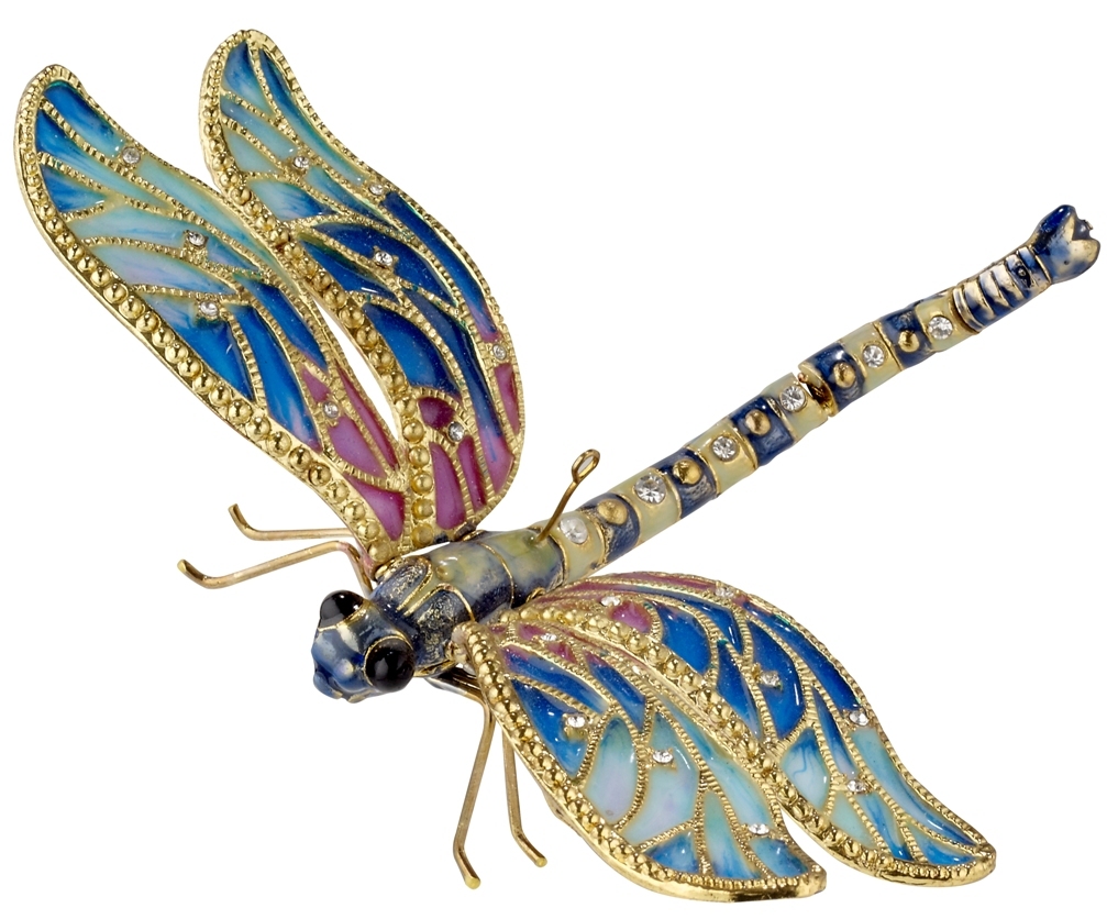 Kubla Crafts Cloisonne KUB 4749BL Jewel Extra Large Dragonfly Ornament