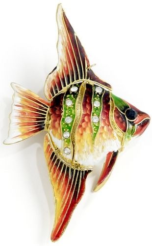 Kubla Crafts Cloisonne KUB 4799 Jewel Arti Angel Fish Ornament