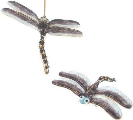 Kubla Crafts Cloisonne KUB 4831P Cloisonne Large Dragonfly Ornament Purple