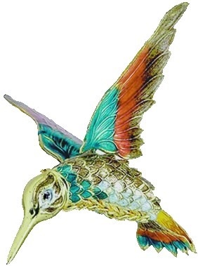 Kubla Crafts Cloisonne KUB 4844TG Bejewel Hummingbird Ornament
