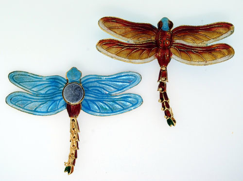 Kubla Crafts Cloisonne KUB 4877RM Cloisonne Dragonfly with Magnet Rust