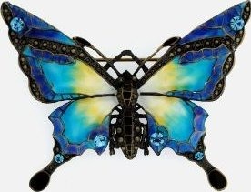 Kubla Crafts Bejeweled Enamel KUB 5 1506 Jeweled Butterfly Brooch