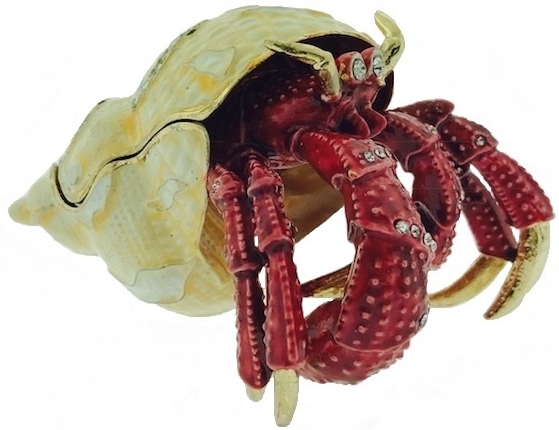 Kubla Crafts Bejeweled Enamel KUB 5 3166 Large Hermit Crab Box