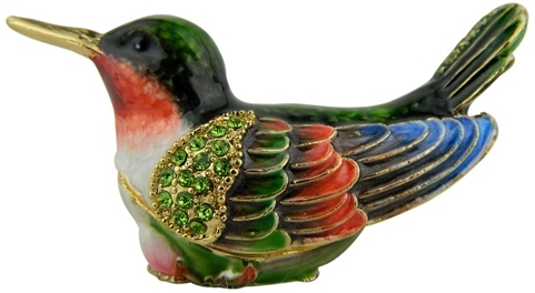 Kubla Crafts Bejeweled Enamel KUB 5 3236 Hummingbird Box