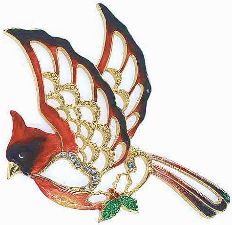 Kubla Crafts Bejeweled Enamel KUB 5 3683 Cardinal Ornament