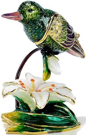 Kubla Crafts Bejeweled Enamel KUB 5 3726 Hummingbird Box