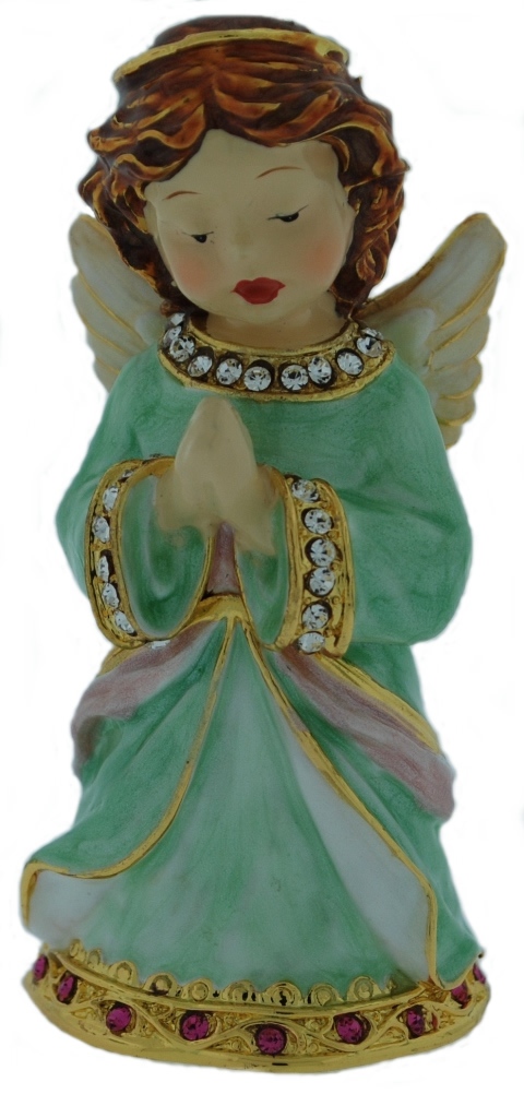 Kubla Crafts Bejeweled Enamel KUB 5 3830GR Green Box Angel