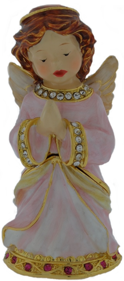 Kubla Crafts Bejeweled Enamel KUB 5 3830PK Pink Angel Box