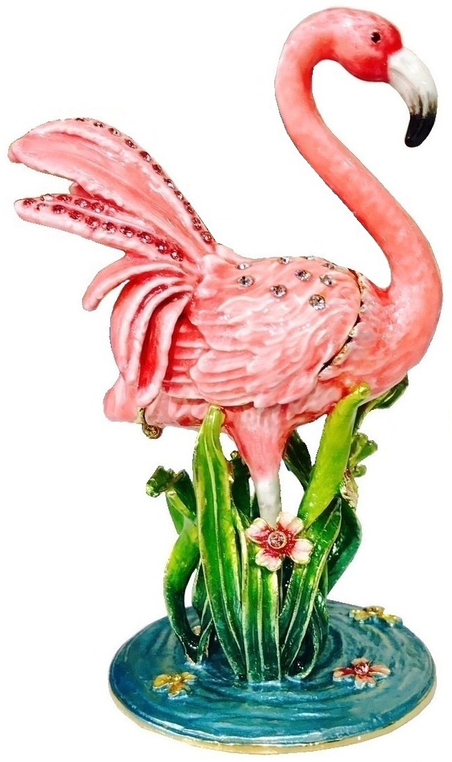 Kubla Crafts Bejeweled Enamel KUB 6 3045 Flamingo Large Box