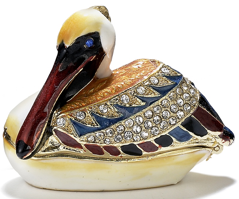 Kubla Crafts Bejeweled Enamel KUB 6 3414 Pelican Box