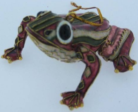 Kubla Crafts Cloisonne KUB 6 4821B Cloisonne Brown Frog Ornament