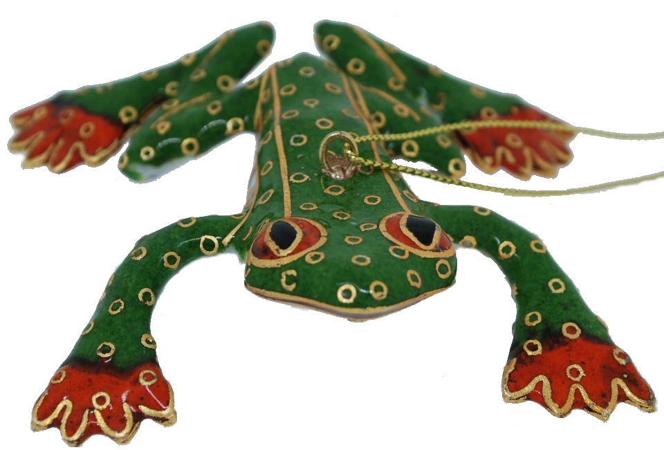 Kubla Crafts Cloisonne KUB 6 4836O Enamel Frog Ornament