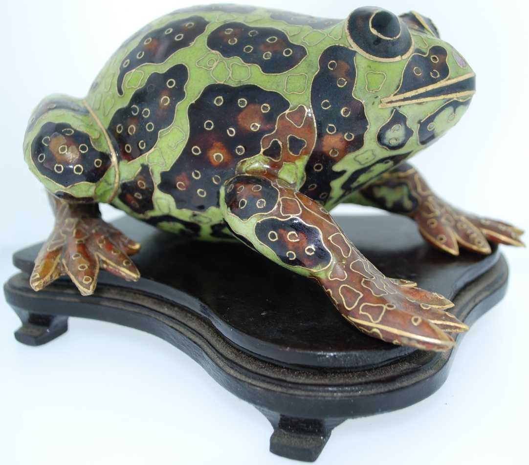 Kubla Crafts Cloisonne KUB 6 4840 Cloisonne Extra Large Frog Figure
