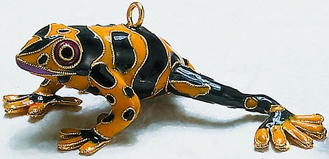 Kubla Crafts Cloisonne 4846YB Cloisonne Yellow Dart Frog Ornament
