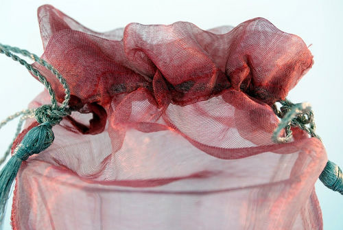 Kubla Crafts Bejeweled Enamel KUB 6603PK Organza Gift Bag Pink Set of 12