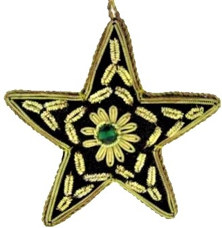 Kubla Crafts Cloisonne 6740N Zari Star Ornament