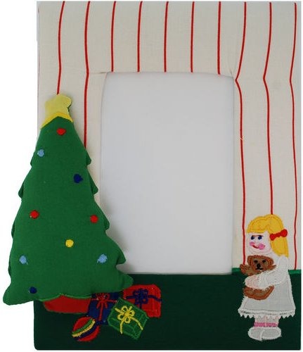 Kubla Crafts Soft Sculpture 8507 Christmas Tree Girl Photo Frame