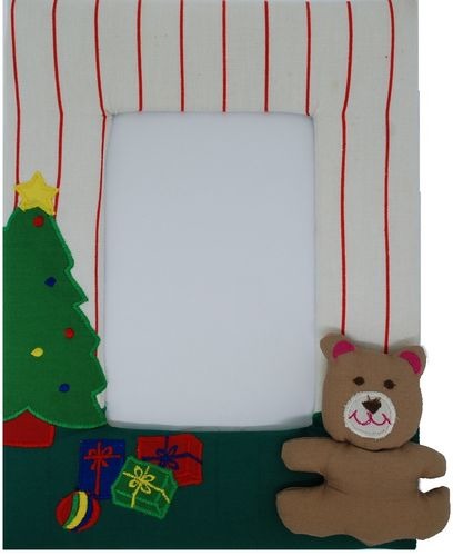 Kubla Crafts Soft Sculpture 8545 Christmas Bear Photo Photo Frame Picture Set of 2