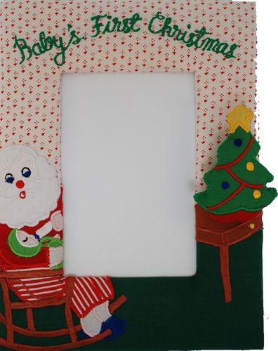 Kubla Crafts Soft Sculpture 8560 Baby's 1st Christmas Photo Photo Frame Picture