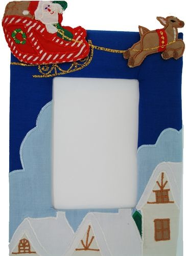 Kubla Crafts Soft Sculpture 8580 Christmas Eve Photo Frame Picture Set of 2