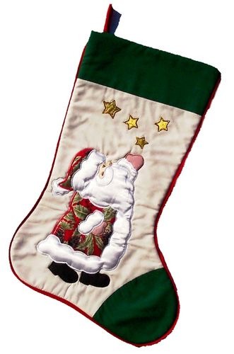 Special Sale SALE8753 Kubla Crafts Soft Sculpture 8753 Santa Throwing Stars Christmas Stocking