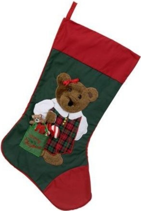 Special Sale SALE8777 Kubla Crafts Soft Sculpture 8777 Girl Bear Christmas Stocking