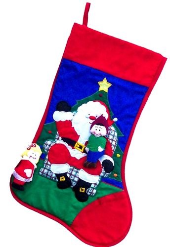 Special Sale SALE8786 Kubla Crafts Soft Sculpture 8786 Santa and Kids Christmas Stocking