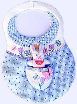 Kubla Crafts Soft Sculpture KUB 8811 Pocket Bunny 3 D Bib